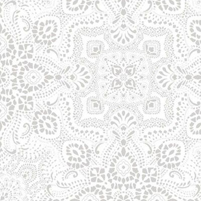 Mosaic Bandana Paisley - Small - white and light grey