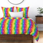 Very Rainbow! Rainbow Argyle - Bright Rainbow Gay Pride Color Stripes with Rainbow Diamonds - Rainbow ombre stripes -- 21.00in x 17.47in repeat -- 485dpi (31% of Full Scale)