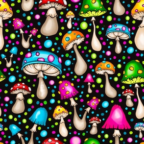 Large Funky Colorful Mushrooms