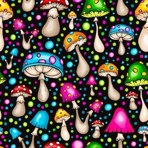 Medium Funky Colorful Mushrooms