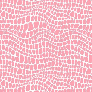 Alligator Pattern - Pink and White