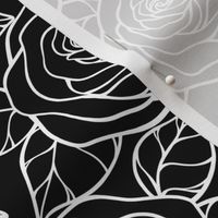Rose Cutout Pattern - Black and White