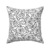 Rose Cutout Pattern - White and Black