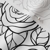 Rose Cutout Pattern - White and Black