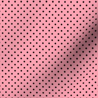 Tiny Polka Dot Pattern - Pink and Black