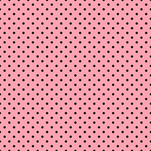 Tiny Polka Dot Pattern - Pink and Black