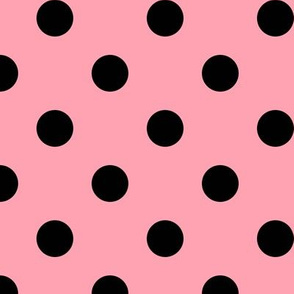 Big Polka Dot Pattern - Pink and Black
