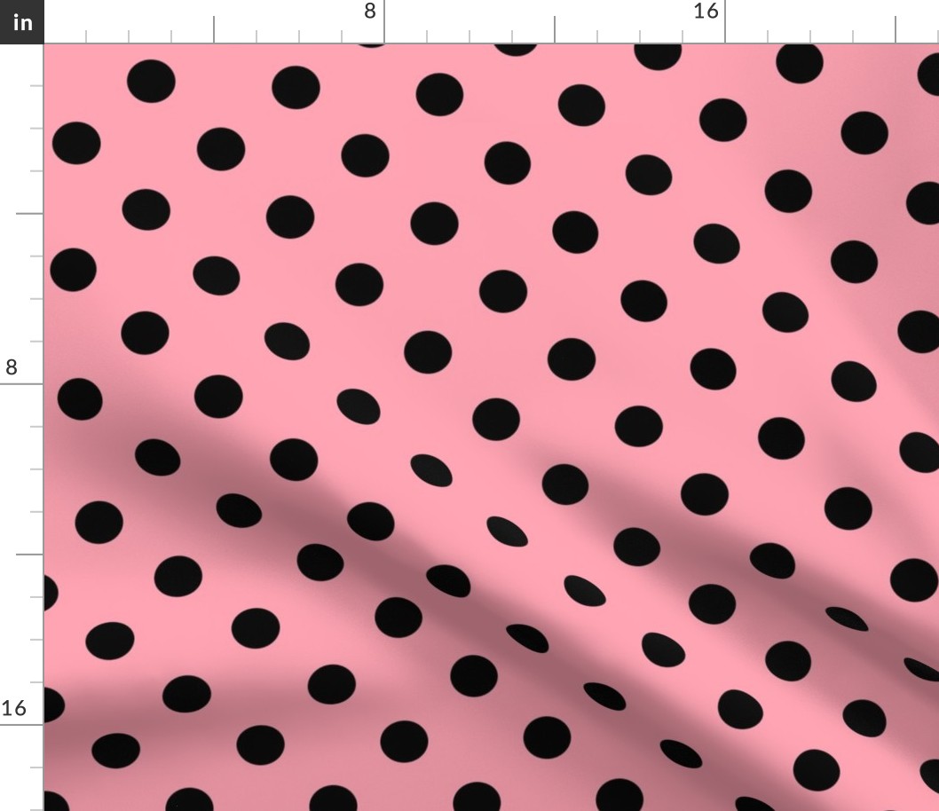 Big Polka Dot Pattern - Pink and Black