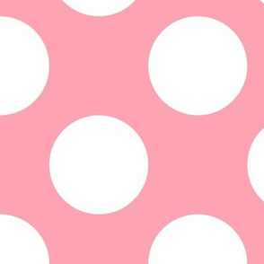 Large Polka Dot Pattern - Pink and White