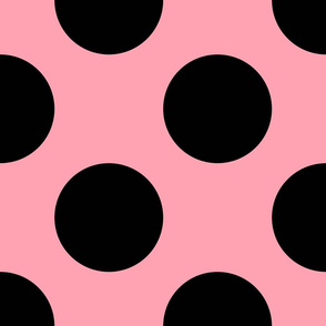 Jumbo Polka Dot Pattern - Pink and Black