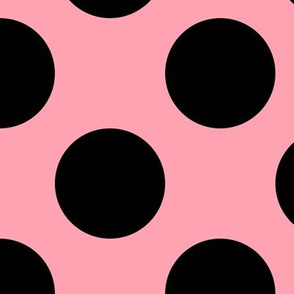Large Polka Dot Pattern - Pink and Black