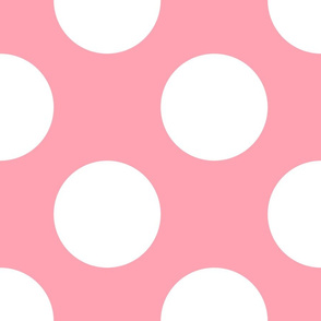 Jumbo Polka Dot Pattern - Pink and White