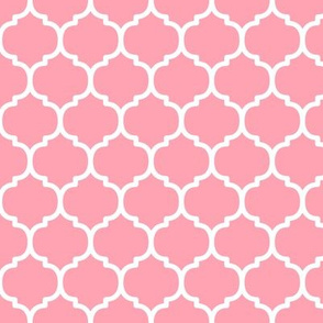 Moroccan Tile Pattern - Pink and White
