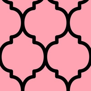 Extra Large Moroccan Tile Pattern - Pink and Black