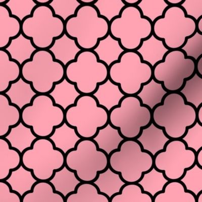 Quatrefoil Pattern - Pink and Black