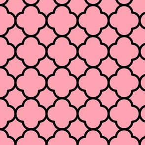 Quatrefoil Pattern - Pink and Black