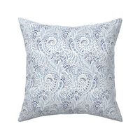 Small Paisley Garden Grows - white and blue