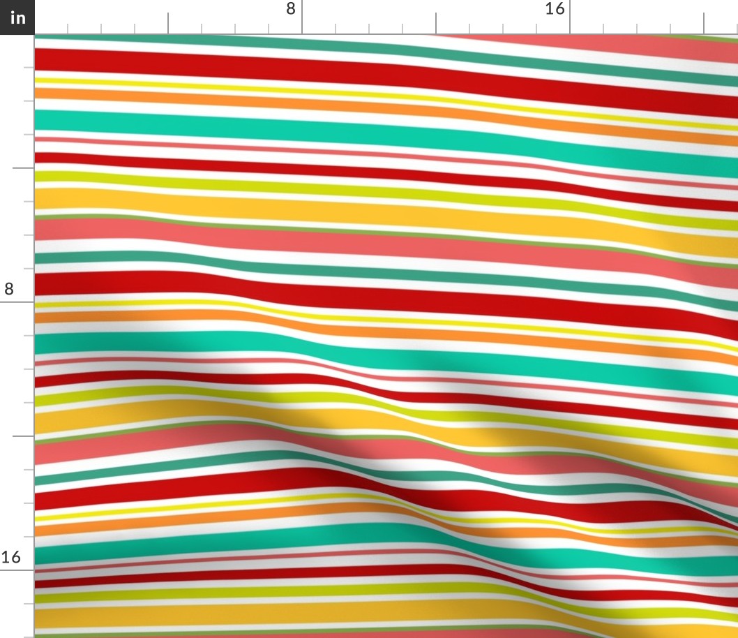 Fiesta Stripes on White - Smaller Scale