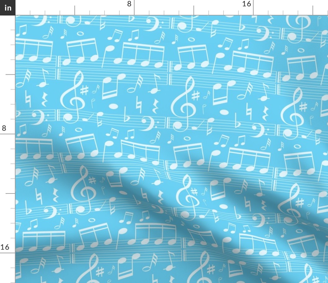 Music Notes - Aqua Blue - Bigger Scale
