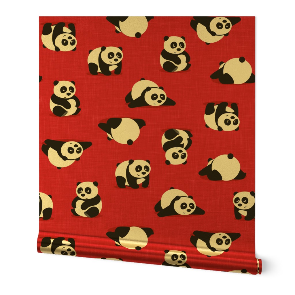 pandas - giant panda - red - LAD21