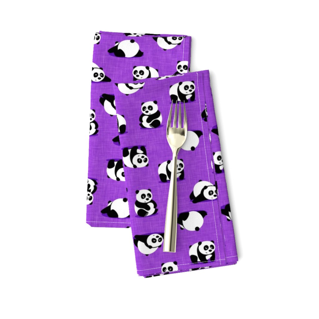 pandas - giant panda - purple - LAD21