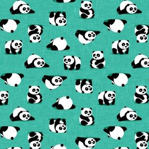 (small scale) pandas - giant panda - teal - LAD21