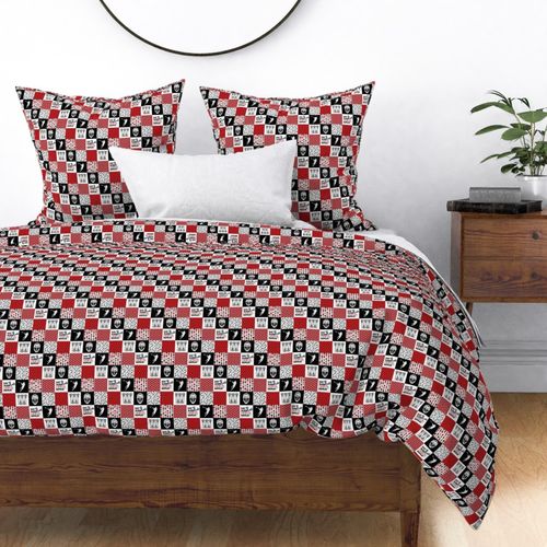 1.5 Inch Eat, Sleep, Lacrosse//Red - Wholecloth Cheater Quilt