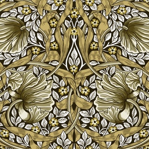 William Morris Pimpernel in Black and Gold Large Scale