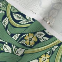 William Morris Pimpernel Green  Floral Medium Scale