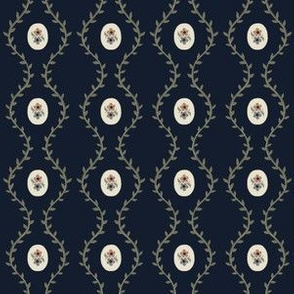 Antique Trellis - Navy