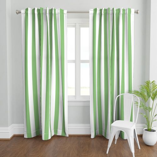 3" Spring Green and White Cabana Stripe