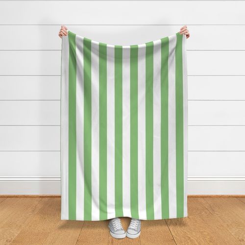 3" Spring Green and White Cabana Stripe