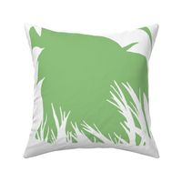 PANEL C Palm Mural Silhouette White on Spring Green