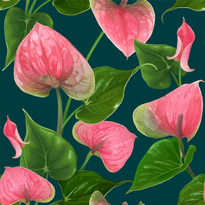 Seamless pattern with Anthurium flowers1