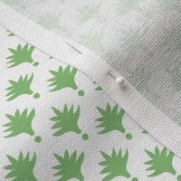 Tiny Palm Print Spring Green on white