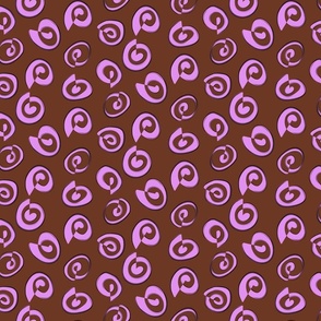 Abstract Cinnamon Swirls in Pink and Brown