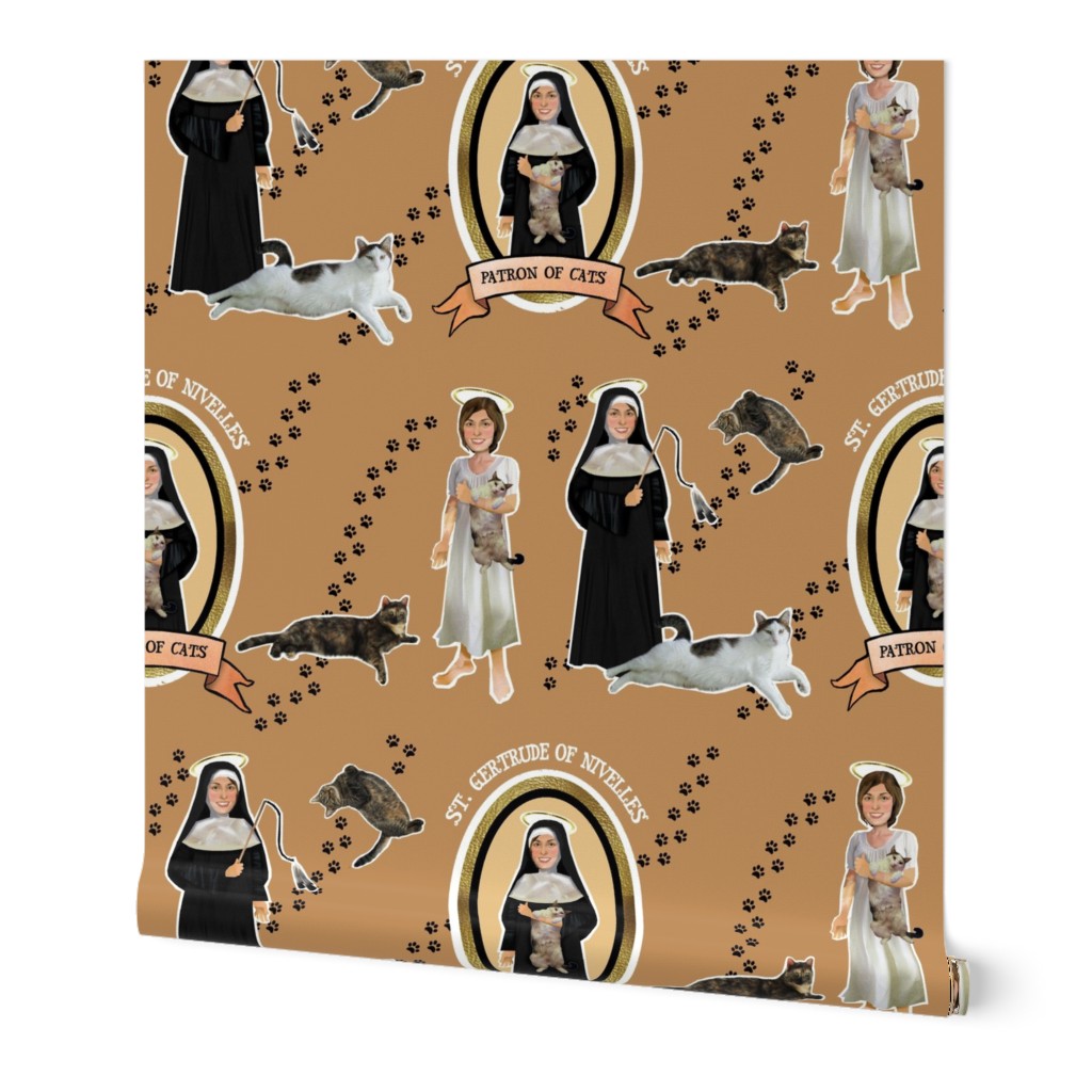 Patron Saint of Cats Catholic icon fabric