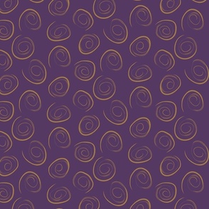 Abstract Cinnamon Swirls in Mauve and Gold