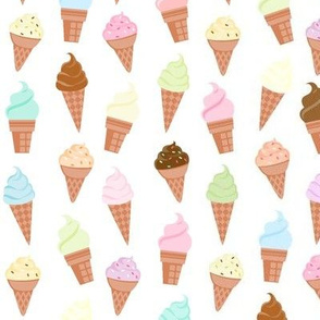 Colorful Pastel Ice Cream Cones