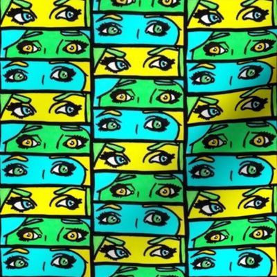 Green Pop Art Girl Eyes