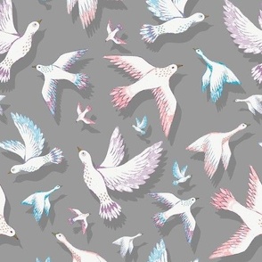 Flock of birds Grey