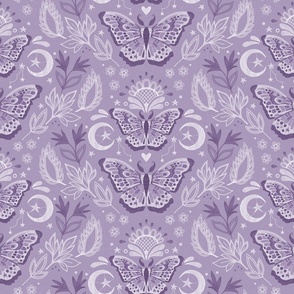 Moth Stitch Lavender Monochrome