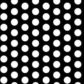 White polkadots on black  - half inch polka dots 