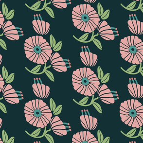 Flower Blossom-Green and Pink Palette