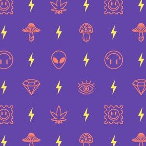 mushrooms and trips - purple