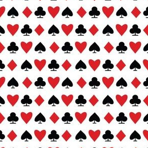 Poker Card Suits in a Grid on White