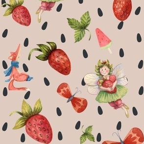 Fairies and foxes in the strawberry garden