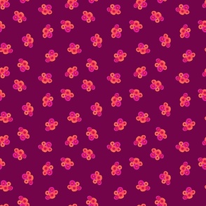Simple Flowers Purple Pink Orange