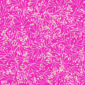 Pink White Botanical Nature Print // Small