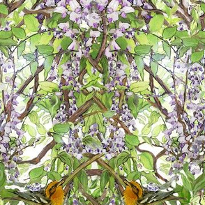 Warbler in Wisteria, narrow version